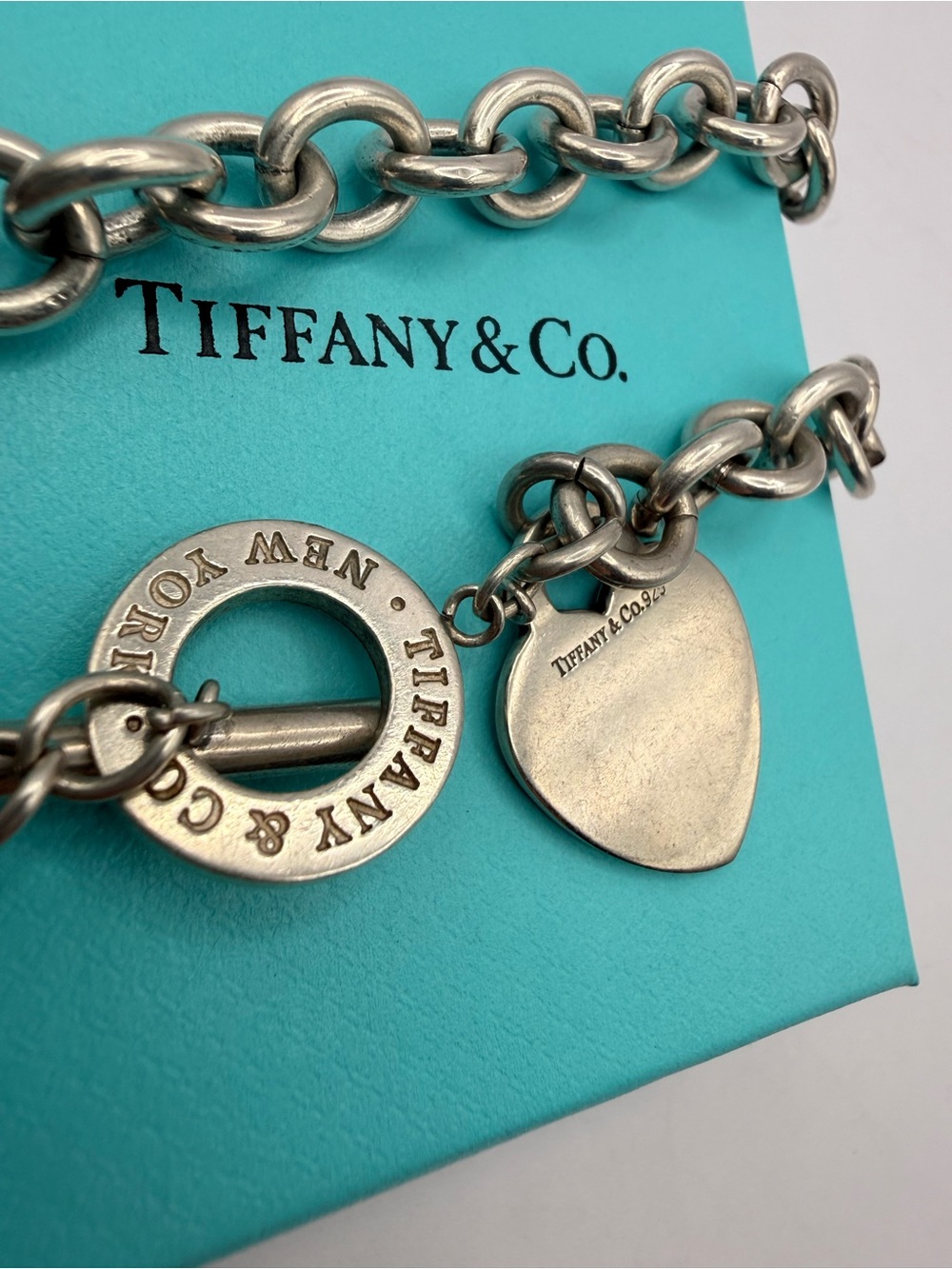 Tiffany & Co. Return to Tiffany Heart Tag Toggle Necklace 72.2g Sterling Silver